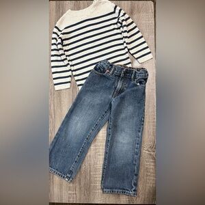 Classic Blue Denim Jeans with Natural Fading